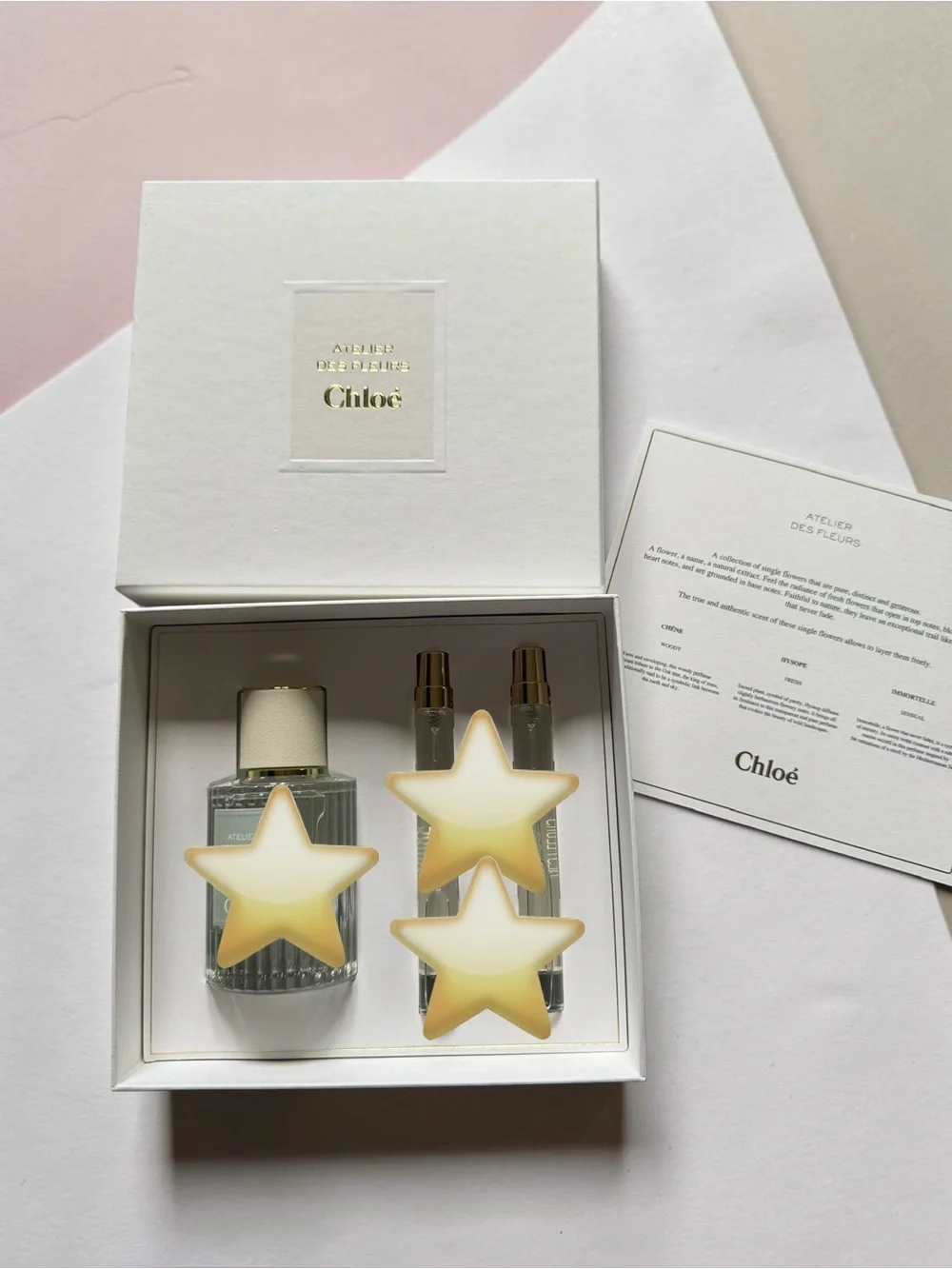 Chloé Atelier des Fleurs Chêne EMPTY 3-piece gift set NEW - Picture 2 of 4